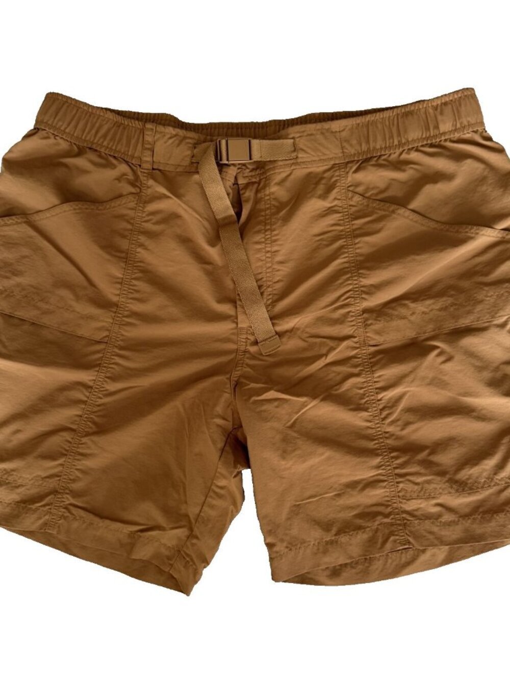 Eddie Bauer Mens XL Brown Shorts Belted Outdoor Hiking Casual Cotton